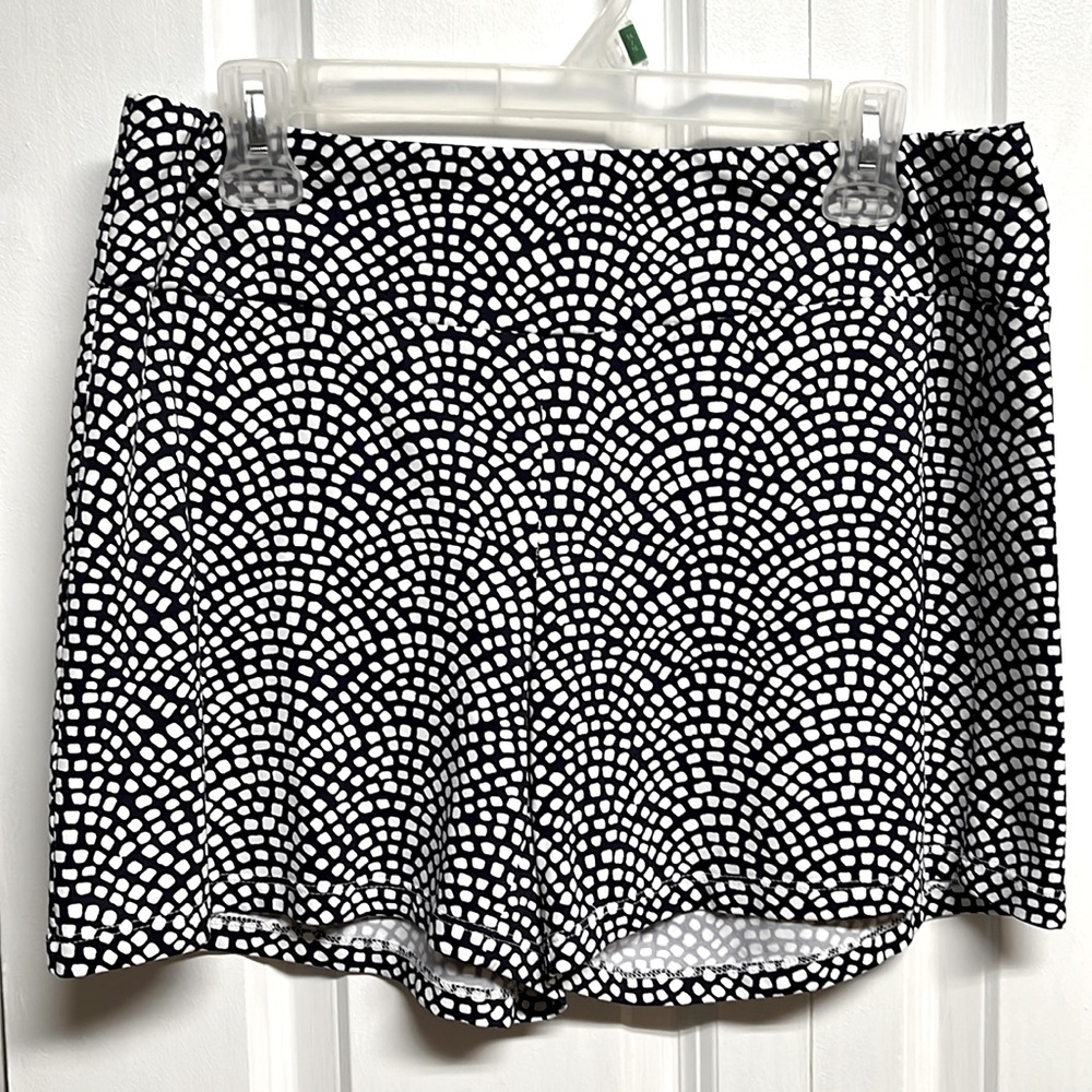 McLaughlin Black White Pebble Print Pull on Shorts Size L